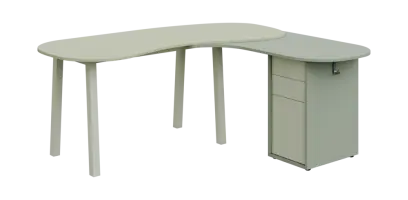 RGY 01 P stůl kancelářský, rohový, pravý, masivní dřevěná podnož, deska 18 mm, široký 1840 mm, vodní